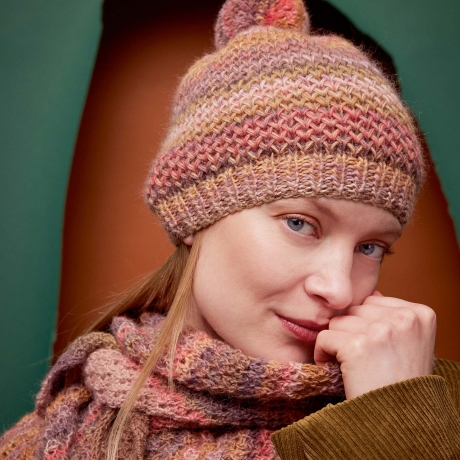 Mütze Ophelia Wolle + Anleitung 100% Baby-Alpaka Aurora Langyarns