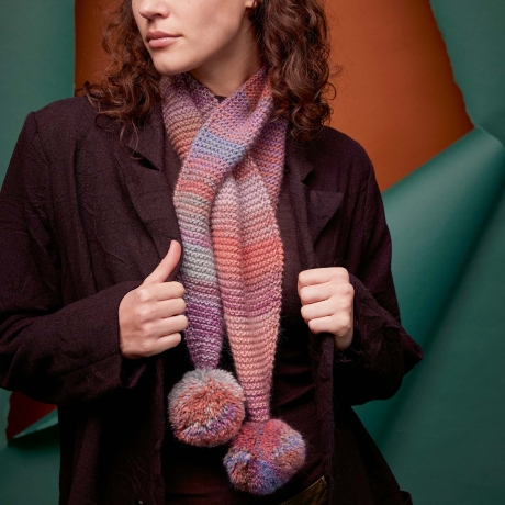 Set Schal Nena Wolle+Anleitung 100% Baby-Alpaka Aurora Langyarns