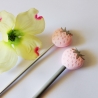 Maschenstopper aus Silikon, 2 Nadelstopper Erdbeeren 