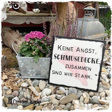 Holzschild-Shabby Schmusedecke