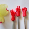 2 Nadelstopper für Nadeln, Nadelkappe - Schere, Stein, Papier