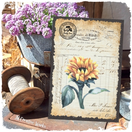 Holzschild-Shabby Sonnenblume