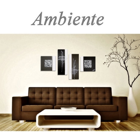 MK1 Art Bild Leinwand Abstrakt Kunst Malerei Acrylbild braun