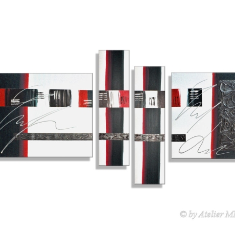 MK1 Art Bild Leinwand Abstrakt Kunst Malerei Acrylbild pink