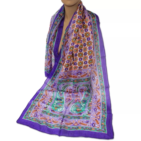 Damen-Seiden-Schal Paisley-Design, 160x50 cm, neu, bunt