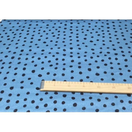 Meterware Musselin Glatt bemustert Dots Blau