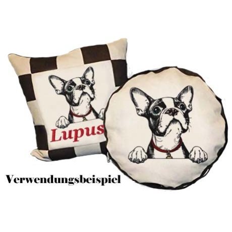 NEU Stickdatei Boston Terrier Kylo Hund realistisch