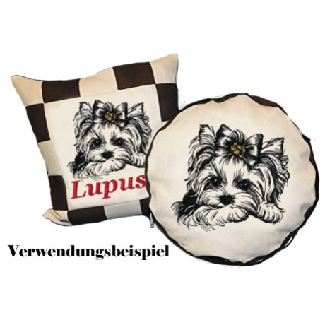 NEU Stickdatei Yorkshire Schleife Welpe Hund Lisa