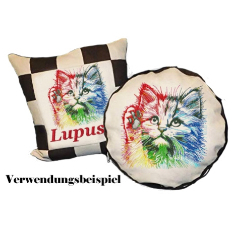 NEU Stickdatei Katze Duke realistisch bunt