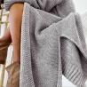 Oversize Strickmantel lang Strickjacke Cardigan in Hellgrau S M L