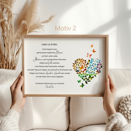 Personalisiertes Hochzeitsgeldgeschenk – Eleganter Bilderrahmen