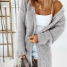 Oversize Strickmantel lang Strickjacke Cardigan in Hellgrau S M L