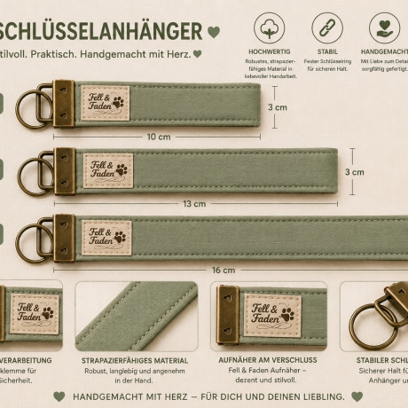 Schlüsselanhänger aus Stoff – Handgemacht