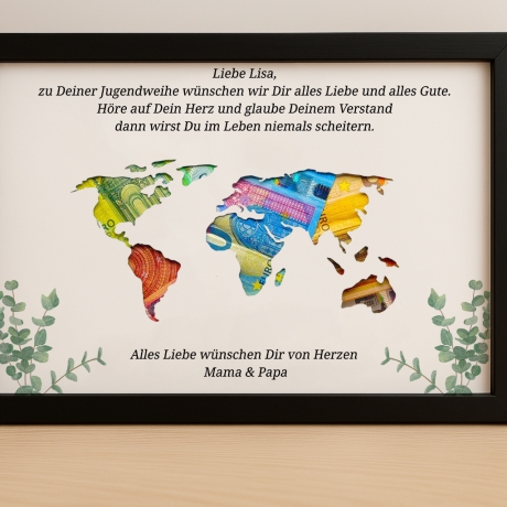 Personalisiertes Jugendweihe Geldgeschenk für Jungen und Mädchen