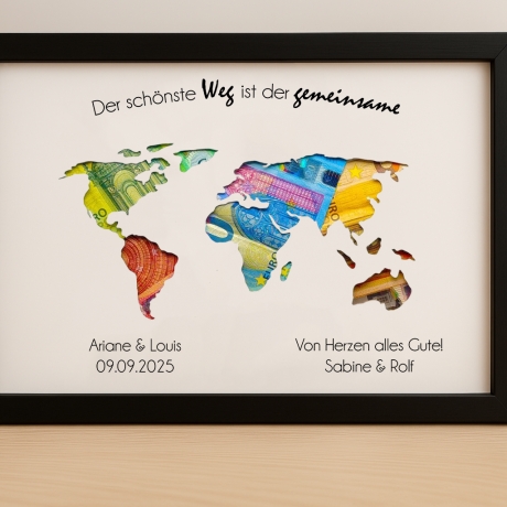Hochzeitsgeschenk personalisiert Geldgeschenk Hochzeit Brautpaar 
