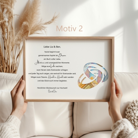 Personalisiertes Hochzeitsgeldgeschenk – Eleganter Bilderrahmen