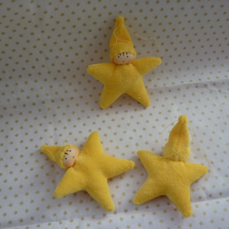 Sternpüppchen, Christbaumschmuck, Set mit drei Püppchen