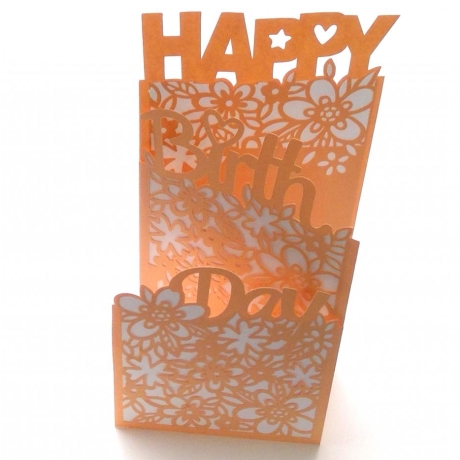 Karte Happy Birthday Plotterdatei SVG DXF FCM