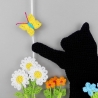 Häkelanleitung Katze auf der Wiese, Dekoration statt Türkranz
