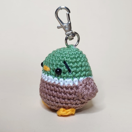 Gehäkelte Ente Schlüsselanhänger, Glücksbringer, Amigurumi