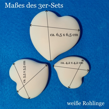 3er-Set Herz-Stein Gipssteine selber verzieren Rohling Deko-Stein