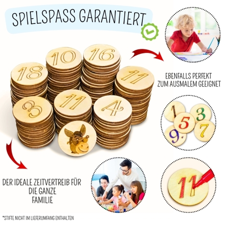 Das Eselspiel  121 Holzsteine Gesellschaftsspiel Lernspiel Birke