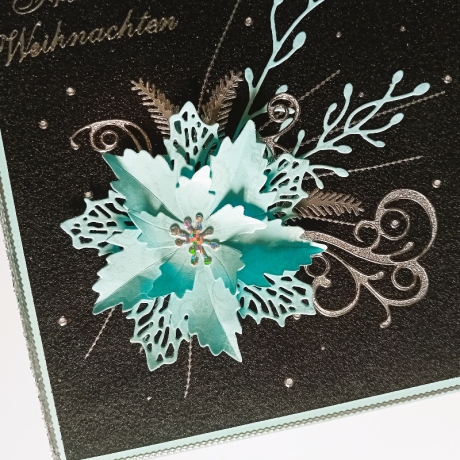 Weihnachtskarte frohe Weihnachten Festtags-Karte Schwarz & Silber