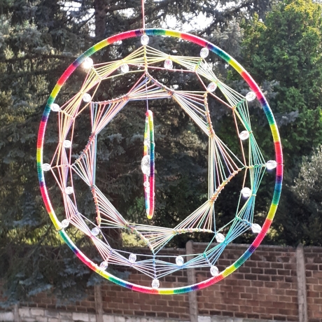 Traumfänger & Perlen Wandschmuck Wohndeko Dreamcatcher (2 in 1)