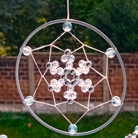 Traumfänger & Perlen Wandschmuck Wohndeko Dreamcatcher (2 in 1)