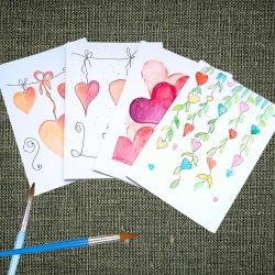 Geburtstagskarten/Grußkarten/Glückwunschkarte/handgemalt Aquarell