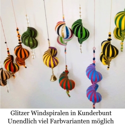 Windspiel selber basteln Kinder-Bastelset, 3 Glitzer-Windspiele