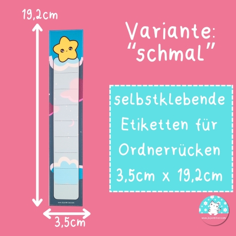 Ordnerrücken kawaii Stern Etiketten Ordneretiketten Ordnersticker