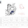 Adler Stickdatei – Elegantes Doodle mit floraler Note