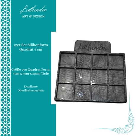 Silikonform Set's Quadrat in verschiedenen Größen &5mm Tiefe