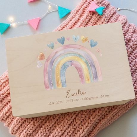 Erinnerungsbox Regenbogen Einschulung Geburt Geburtstag Taufe