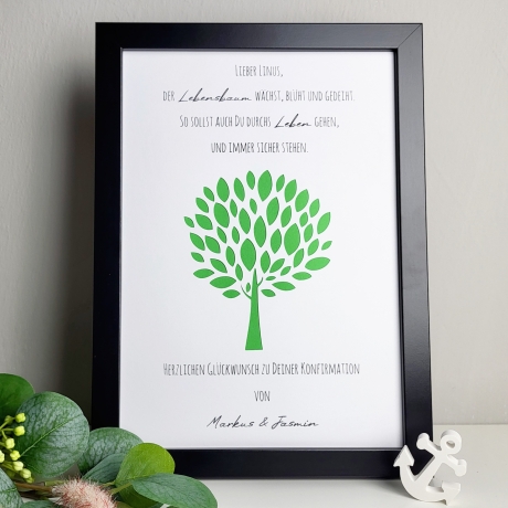 personalisiertes Geldgeschenk - Lebensbaum - zur Konfirmation