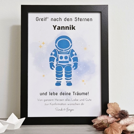 personalisiertes Geldgeschenk zur Jugendweihe - Motiv Astronaut