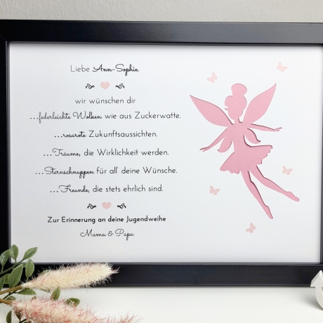 personalisiertes Geldgeschenk zur Jugendweihe - Motiv Fee