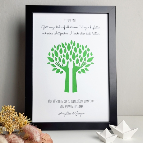 personalisiertes Geldgeschenk zur Kommunion - Motiv Hände