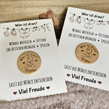 Entscheidungsmünze - Baby - Geschenk zur Geburt für Mama / Papa