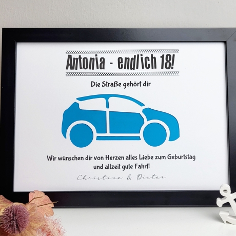 personalisiertes Geldgeschenk zum Geburtstag - Motiv Auto