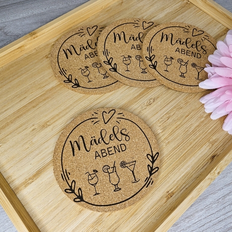 gravierter Korkuntersetzer MädelsABEND