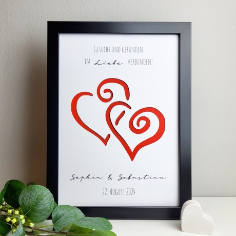 personalisiertes Geldgeschenk - In Liebe verbunden - zur Hochzeit