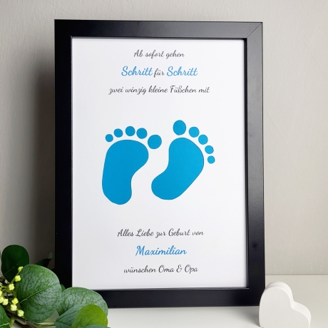 personalisiertes Geldgeschenk zur Geburt - Schritt für Schritt