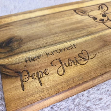Personalisiertes Frühstücksbrettchen - Motiv: Reh