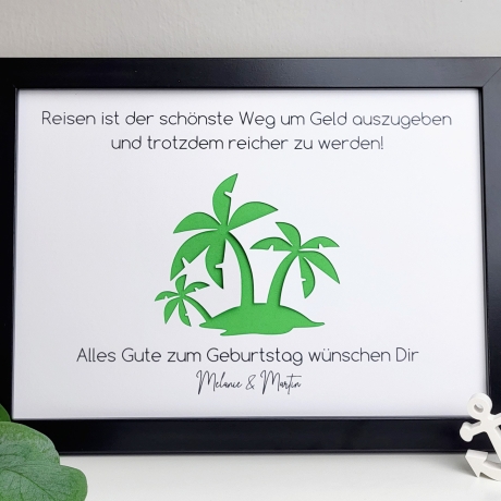 Personalisiertes Geldgeschenk zum Geburtstag - Motiv Karibik
