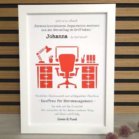 Personalisiertes Geldgeschenk Kauffrau/-mann für Büromanagement