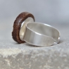 Ring aus Holz – alte Eiche mit Kupfer auf 925 Silber
