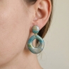 Statement Ohrringe „Faux Apatit“ in Teal/Gold - Edle Apatit-Optik
