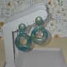 Statement Ohrringe „Faux Apatit“ in Teal/Gold - Edle Apatit-Optik